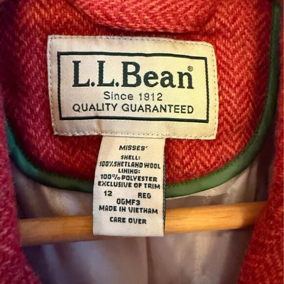 Women LL Bean Herringbone Tweed Wool‎ Rust Blazer-Misses 12 Reg (Runs Small) - Picture 9 of 10